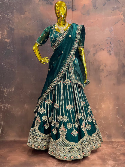 Emerald Opulence – GreenDesigner Lehenga Set