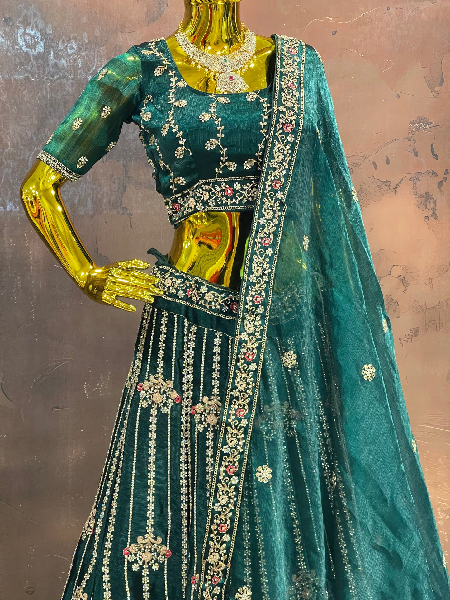 Emerald Opulence – GreenDesigner Lehenga Set