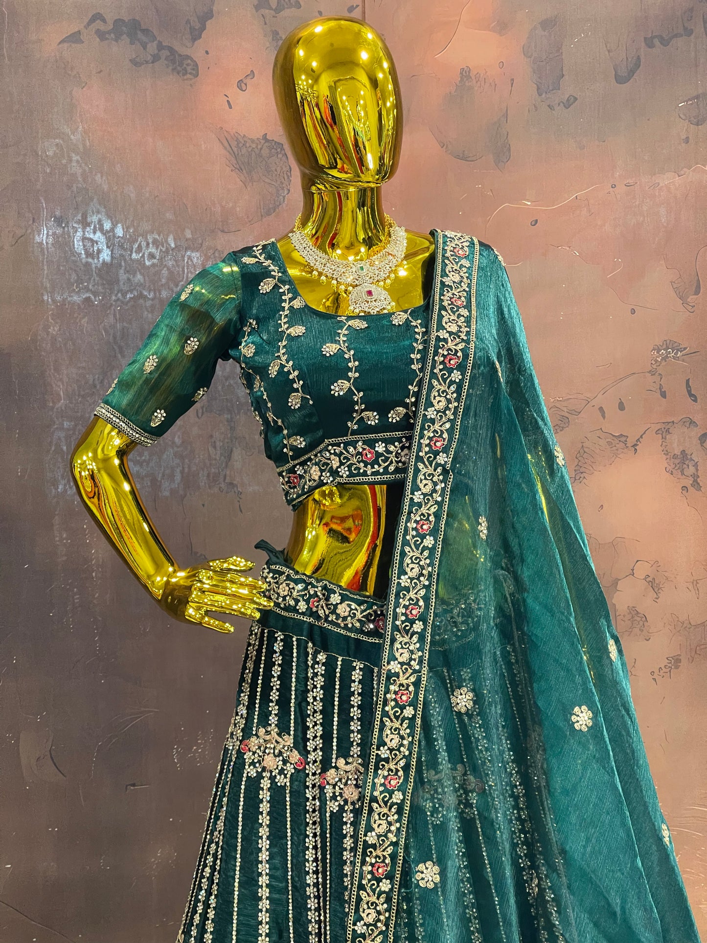 Emerald Opulence – GreenDesigner Lehenga Set