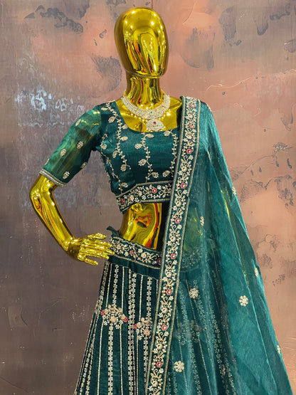 Emerald Opulence – GreenDesigner Lehenga Set