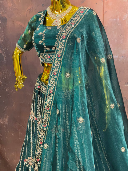 Emerald Opulence – GreenDesigner Lehenga Set