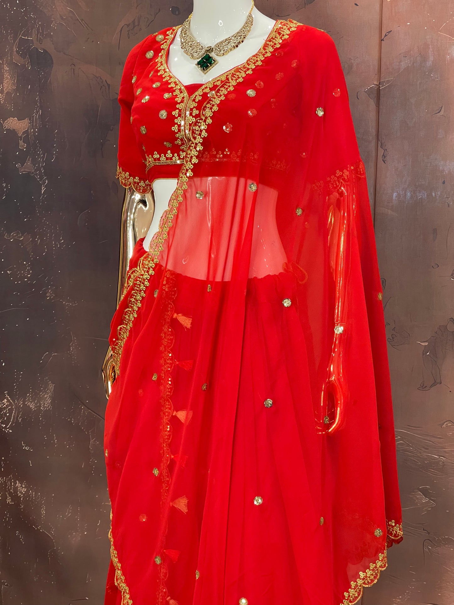Scarlet Bloom – Red Embroidered Lehenga Set