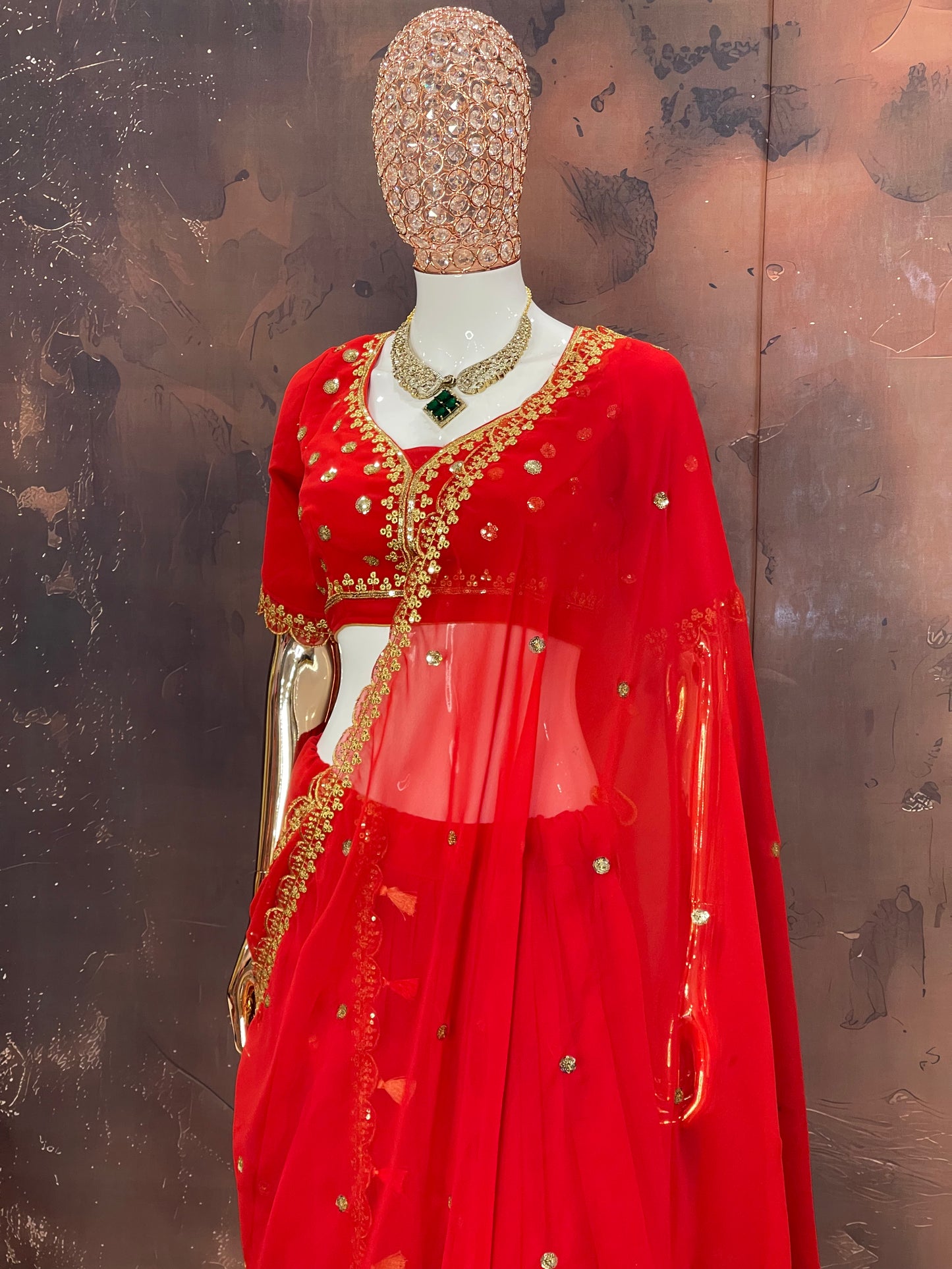 Scarlet Bloom – Red Embroidered Lehenga Set