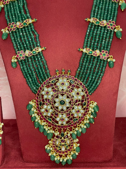 Emerald Strings Bridal Jewellery Set