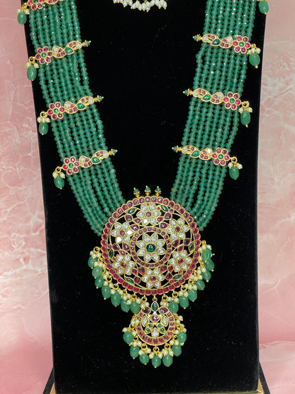 Emerald Heritage Multi-Layer Bridal Jewellery Set