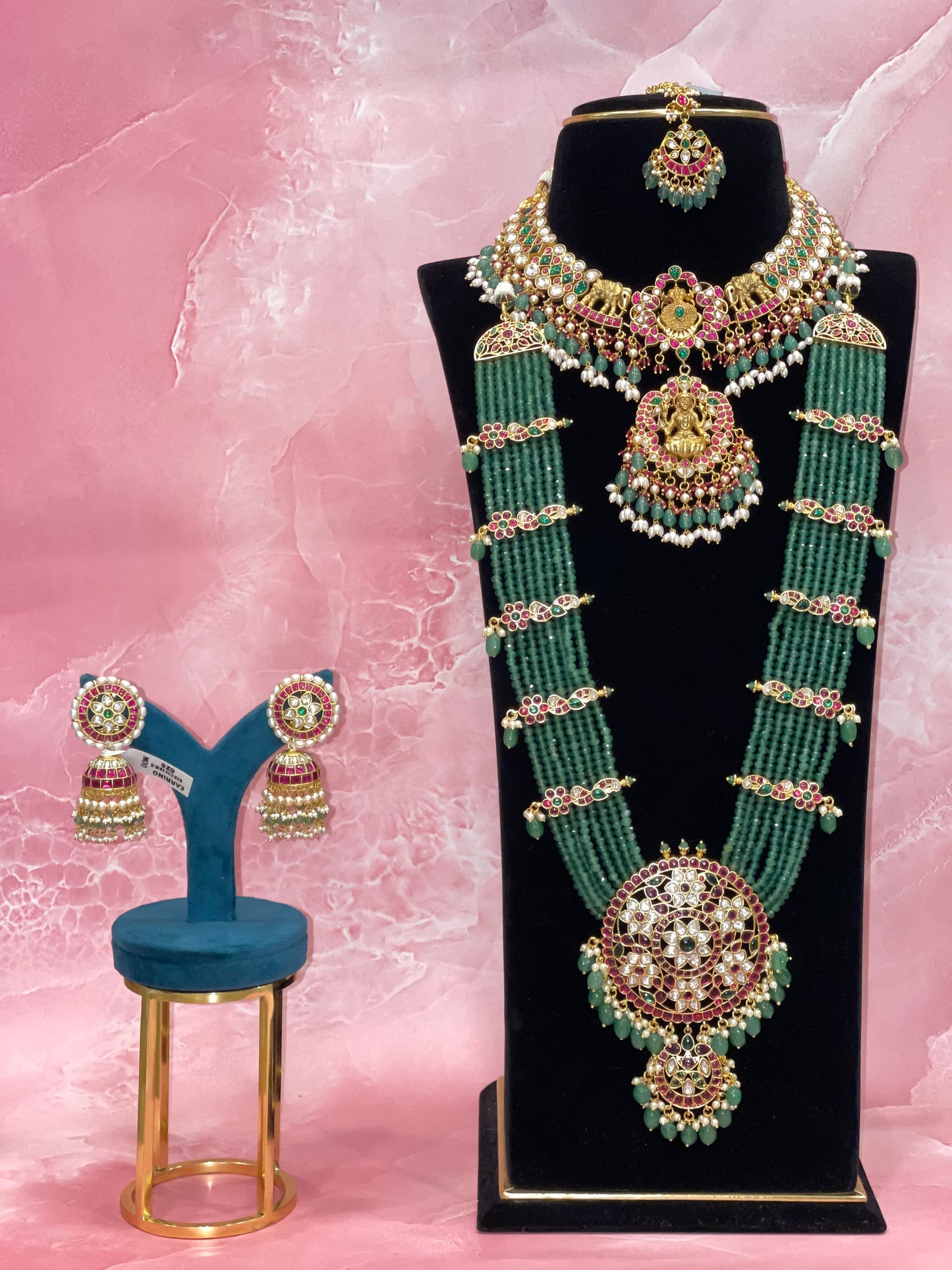 Emerald Heritage Multi-Layer Bridal Jewellery Set