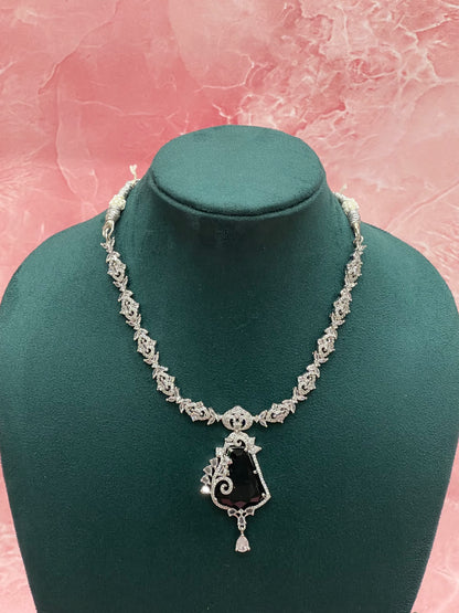Onyx Whirl Diamond Necklace Set