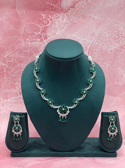 Emerald Blossom Necklace Set