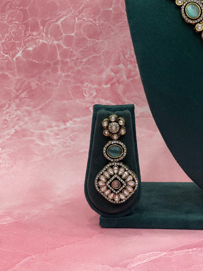 Multicolour Polki Bridal Necklace Set