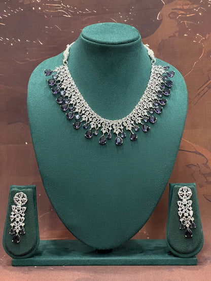 Midnight Cascade Crystal Necklace Set