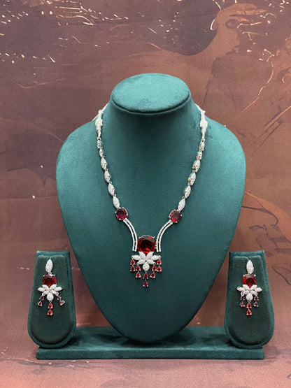 Crimson Cascade Royal Necklace Set
