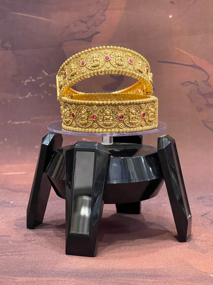 Antique Gold Bangles with Ruby Accents