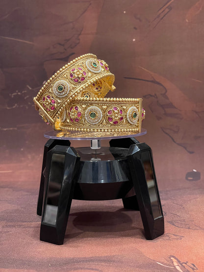 Gold Polki Kada Bangles
