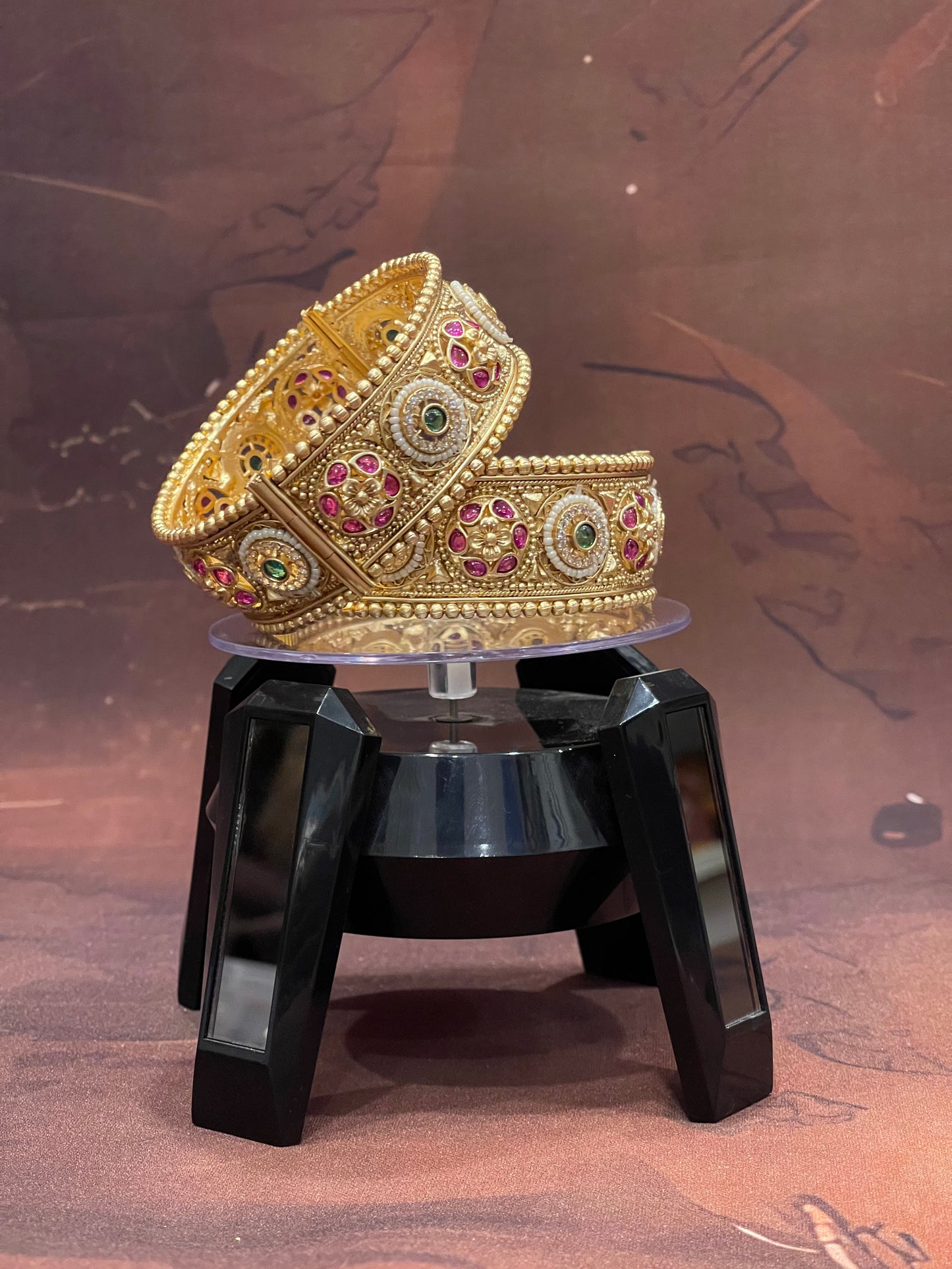 Gold Polki Kada Bangles