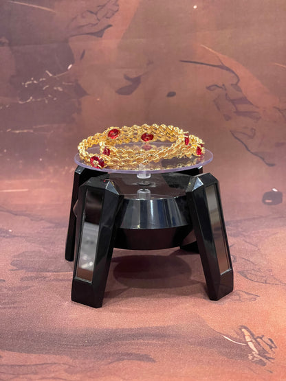 Ruby Link Gold Bangles