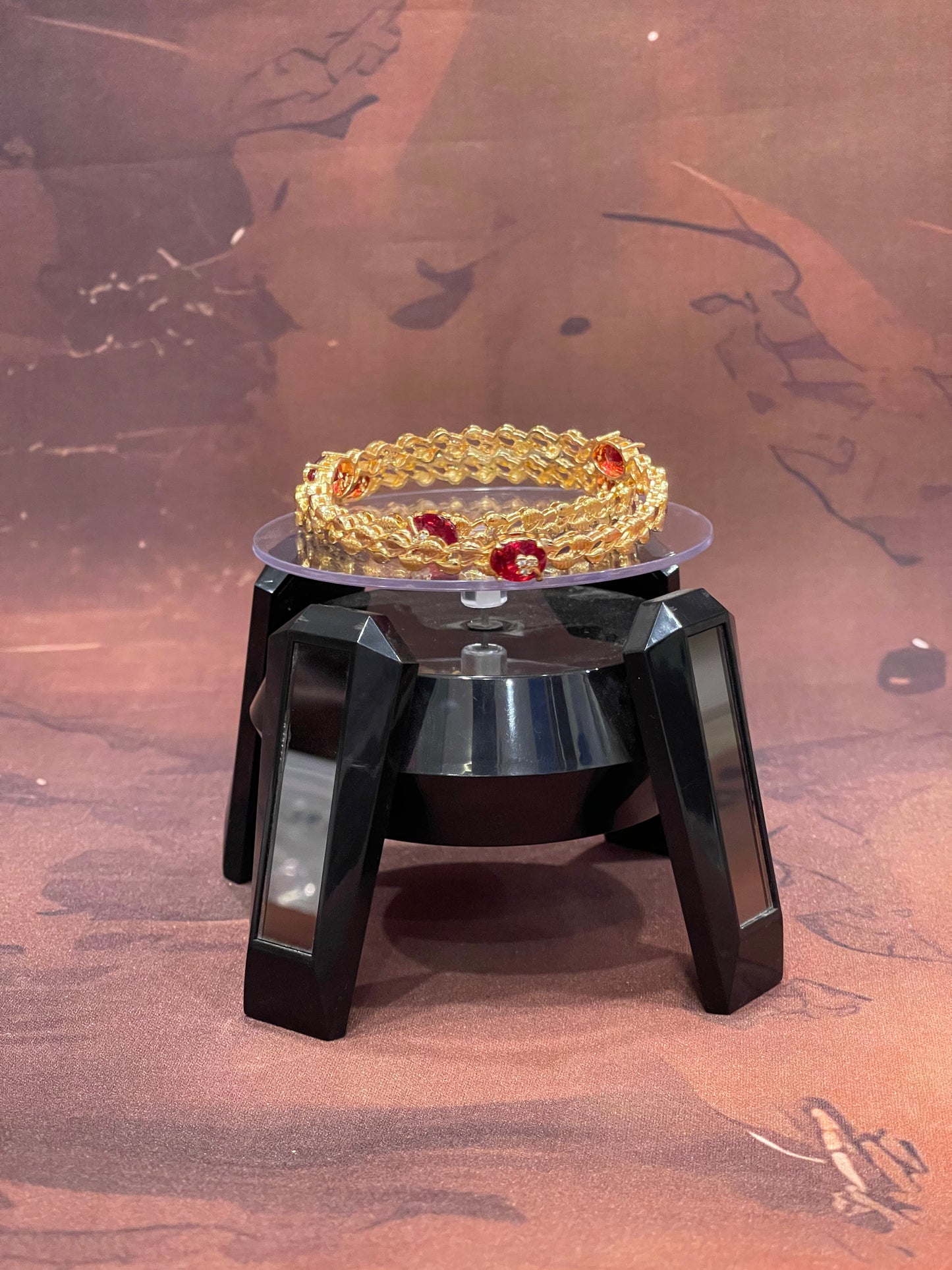 Ruby Link Gold Bangles