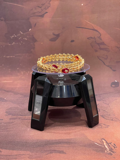 Ruby Link Gold Bangles