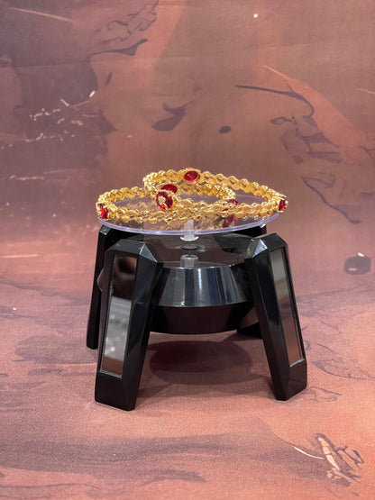 Ruby Link Gold Bangles