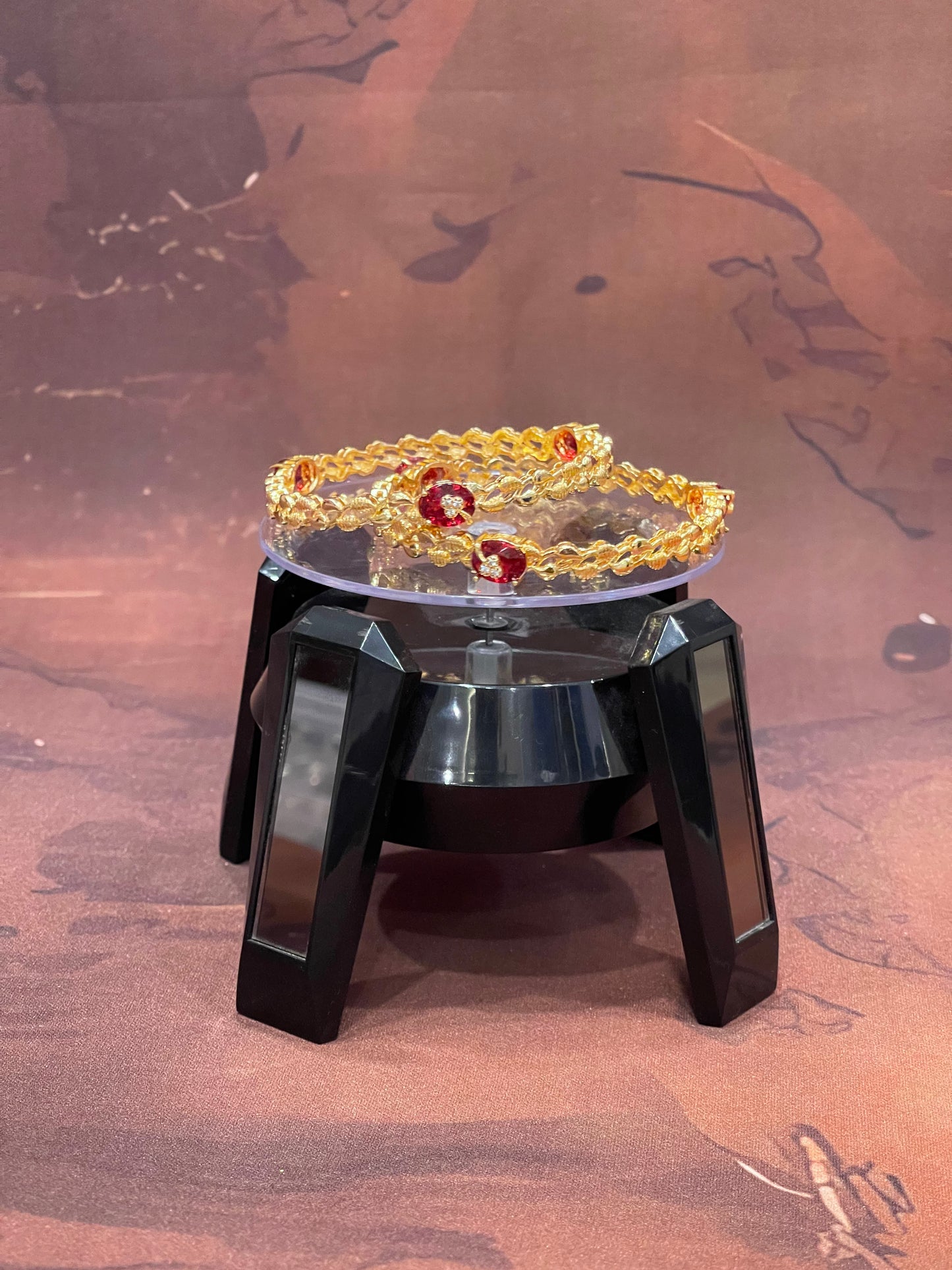 Ruby Link Gold Bangles