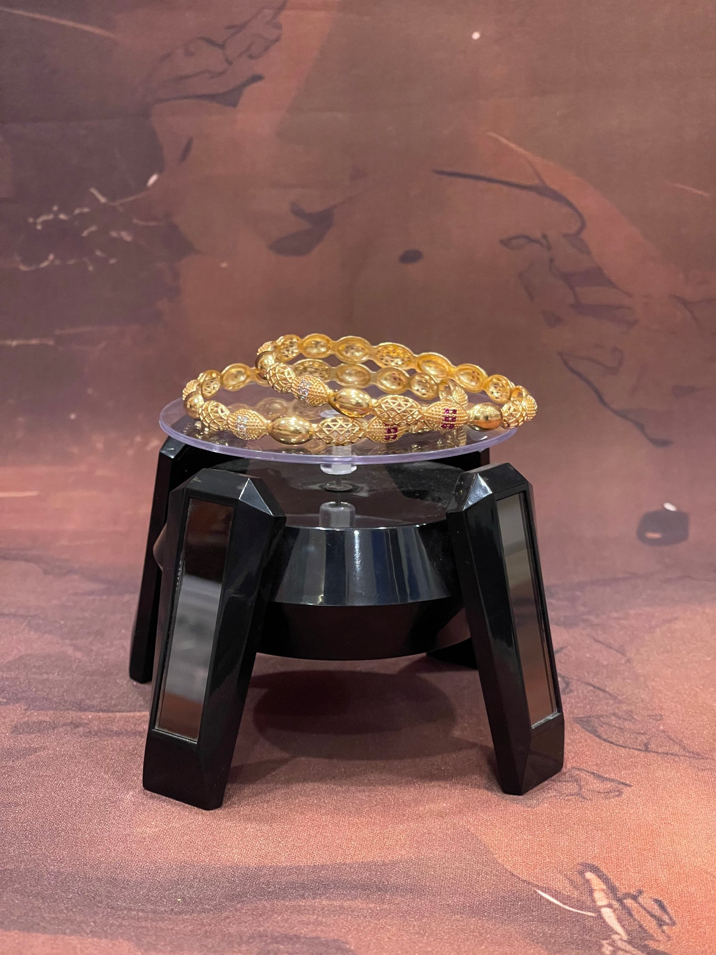 Filigree Sphere Gold Bangles