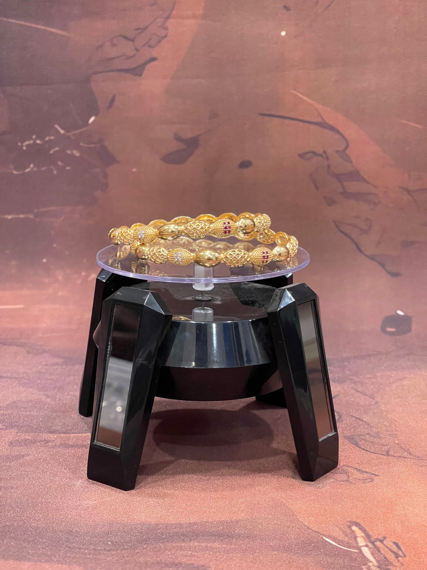 Filigree Sphere Gold Bangles