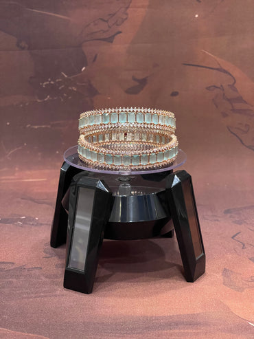 Mint Green Kundan Bangles