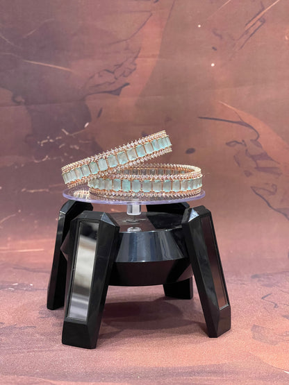 Mint Green Kundan Bangles