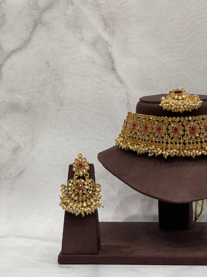 Regal Ruby Kundan Bridal Choker Set