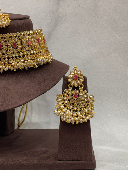 Regal Ruby Kundan Bridal Choker Set