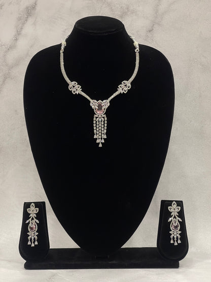 Crystal Cascade – Lavender Drop CZ Necklace