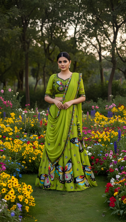 Butterfly Bloom – Embroidered Lehenga Set