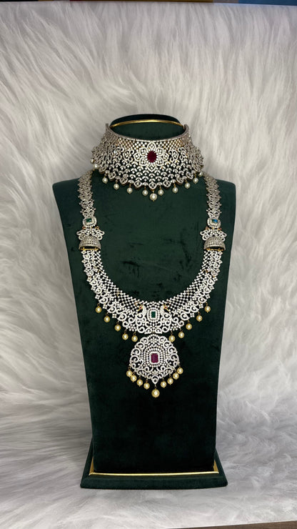 Pearl Drop Diamond-Polish Bridal Set – Grand Wedding Jewelry