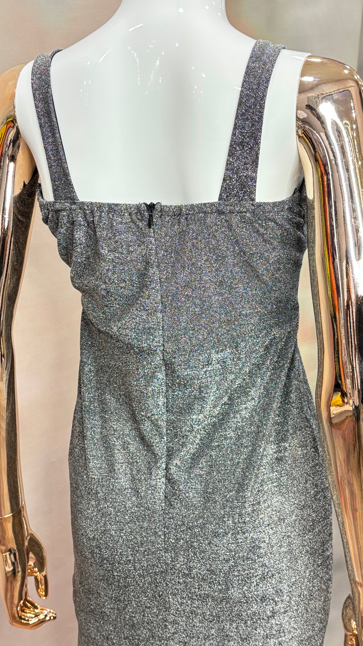 Midnight Silver Sparkle Gown: Glamorous Evening Wear