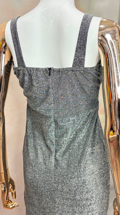 Midnight Silver Sparkle Gown: Glamorous Evening Wear