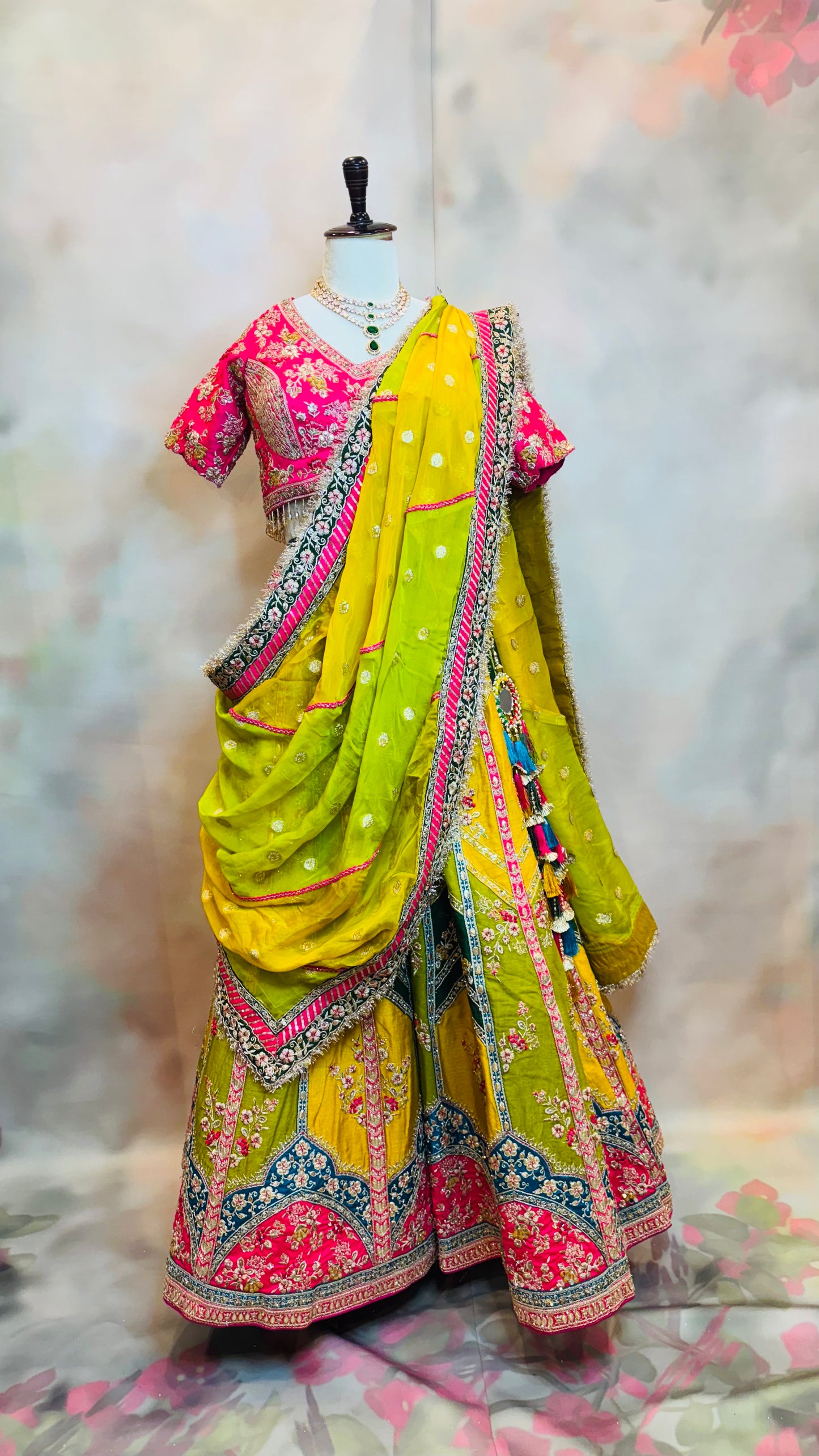 Peony Parade – Multicolour Embroidered Lehenga Set