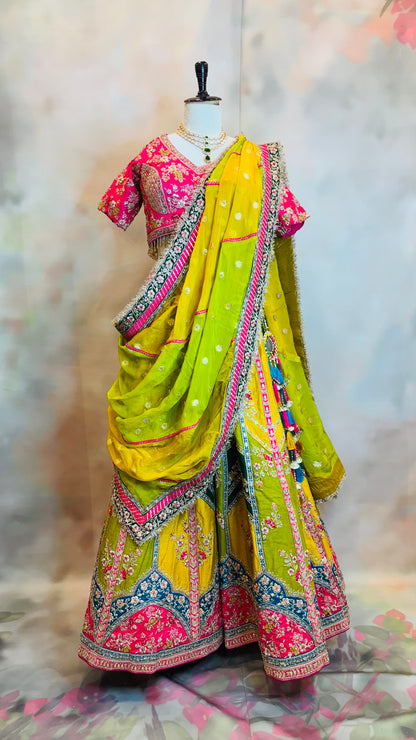 Peony Parade – Multicolour Embroidered Lehenga Set