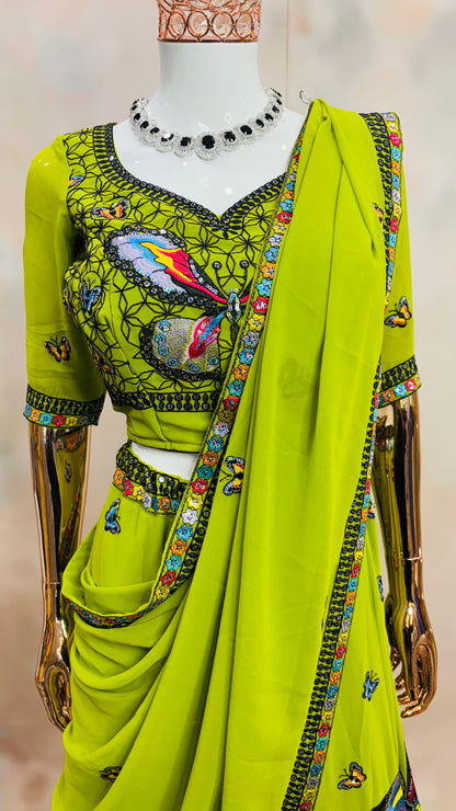 Butterfly Bloom – Embroidered Lehenga Set