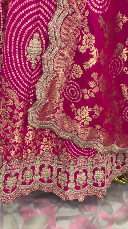 Scarlet Radiance – Red Brocade Zari Lehenga Set