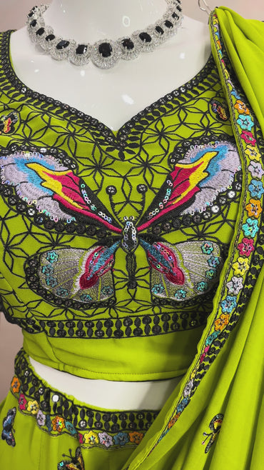Butterfly Bloom – Embroidered Lehenga Set