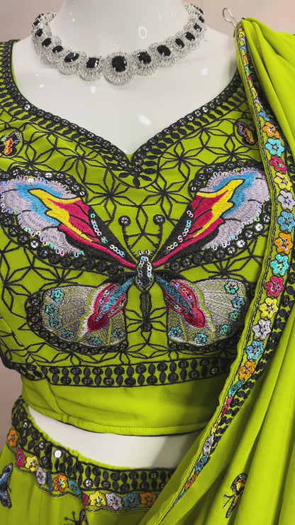 Butterfly Bloom – Embroidered Lehenga Set